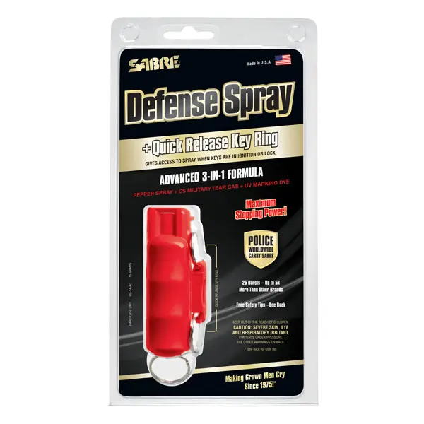 A package of defense spray with its packaging.