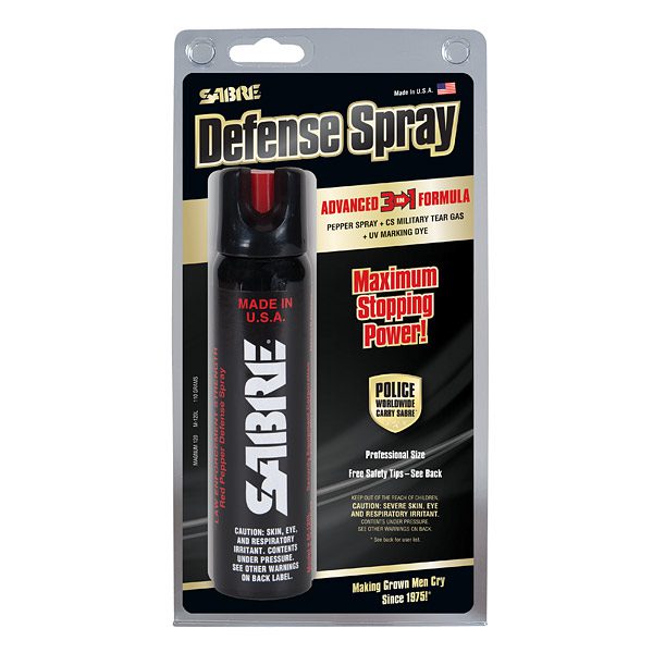 A package of sabre defense spray